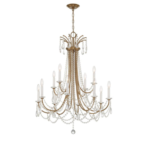 Karrington 12 Light Aged Brass Chandelier | KAR-90912-AG-CL-MWP