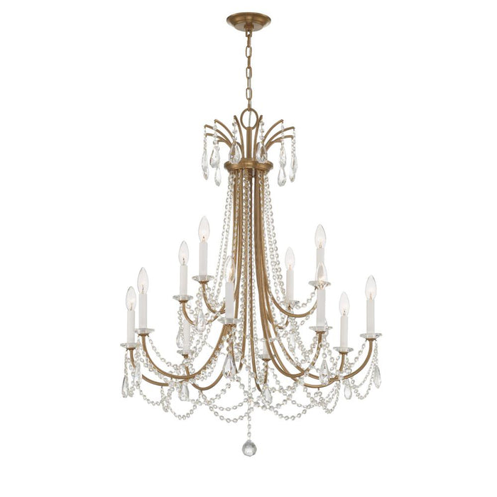 Karrington 12 Light Aged Brass Chandelier | KAR-90912-AG-CL-MWP