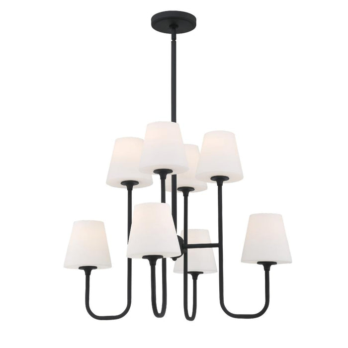 Crystorama Keenan 8 Light Black Forged Chandelier