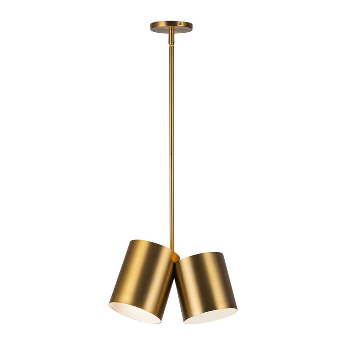 Keiko 14-in Brushed Gold 2 Lights Pendant | PD58814-BG