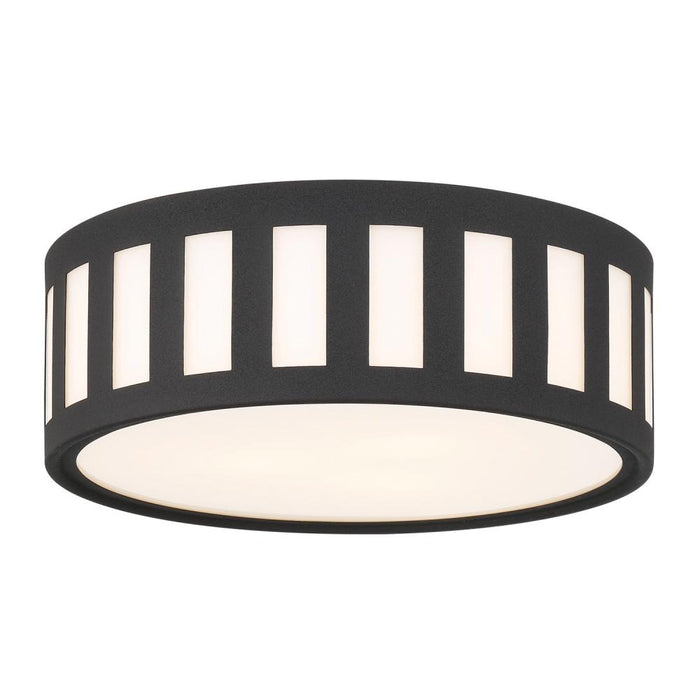 Crystorama Kendal 3 Light Black Forged Flush Mount