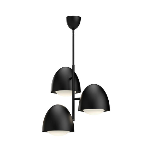 Kenji 24-in Matte Black/opal Matte Glass 3 Lights Chandeliers | CH529024MBOP