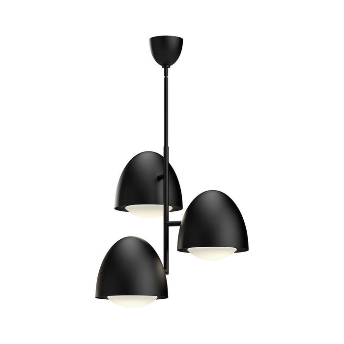 Kenji 24-in Matte Black/opal Matte Glass 3 Lights Chandeliers | CH529024MBOP