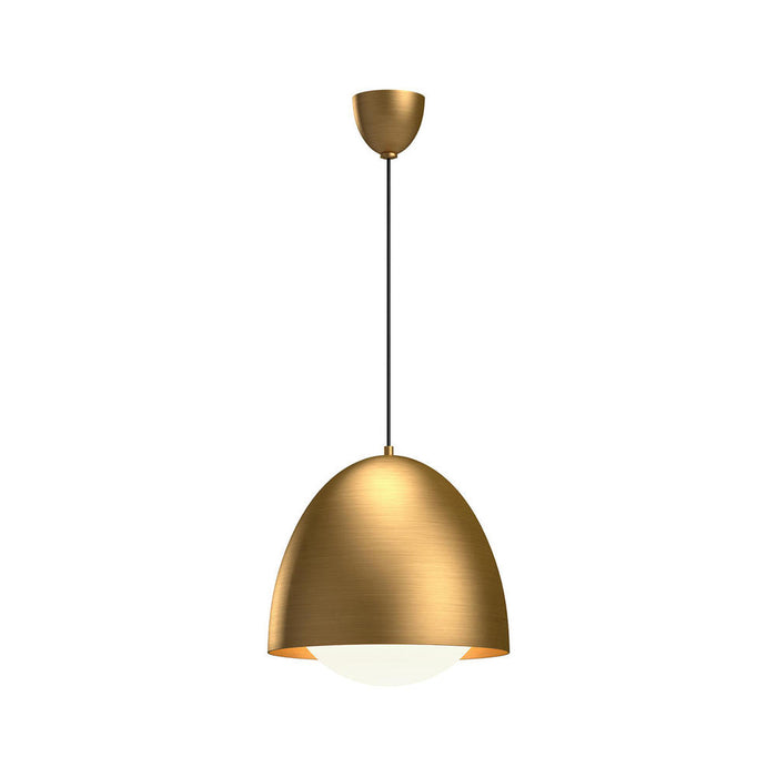 Alora Kenji 16-in Aged Gold/Opal Matte Glass 1 Light Pendant