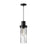 Kent 5-in Clear Ribbed Glass/matte Black 1 Light Pendant | PD435605MBCR