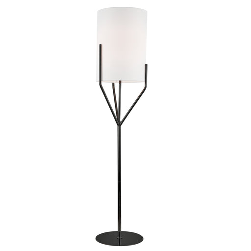 Dainolite 1 Light Incandescent Floor Lamp, MB w/ WH Shade