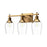 Kingsley 22-in Aged Gold/clear Glass 3 Lights Vanity | VL538322AGCL