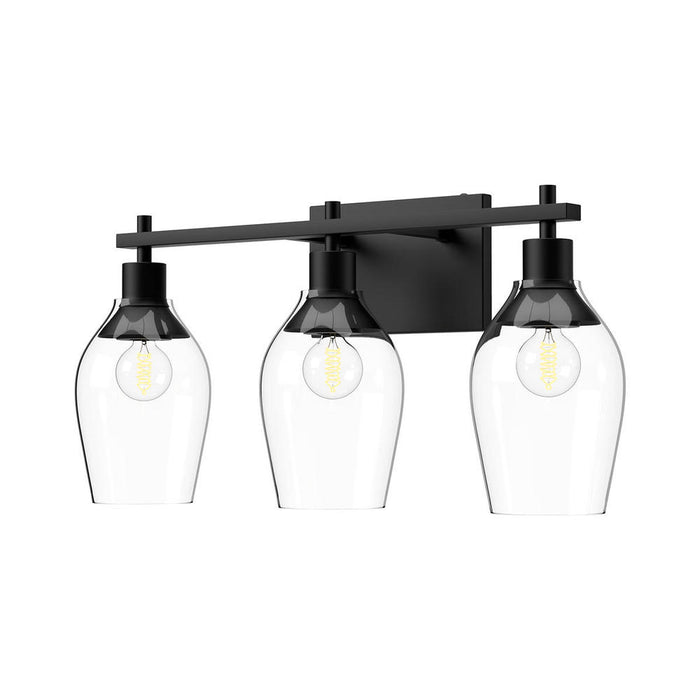 Kingsley 22-in Clear Glass/matte Black 3 Lights Vanity | VL538322MBCL