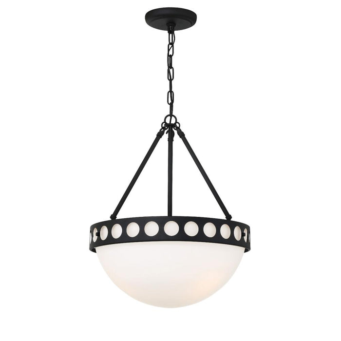 Crystorama Kirby 3 Light Black Forged Chandelier