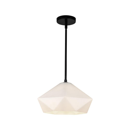 Krysta 14-in Matte Black/opal Glass 1 Light Pendant | PD424514MBOP