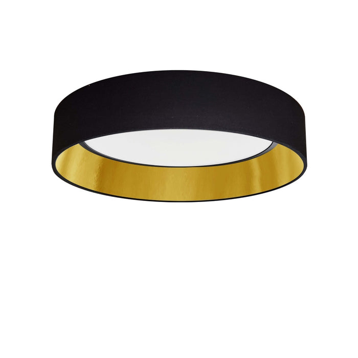 25w 5cct Flushmount, Bk/gld Shade | KTN-1225LEDFH-698