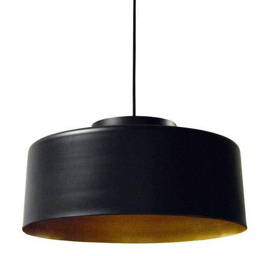 1lt Incandescent Metal Pendant,black & Gold Finish | KUP-201P-BK-GLD