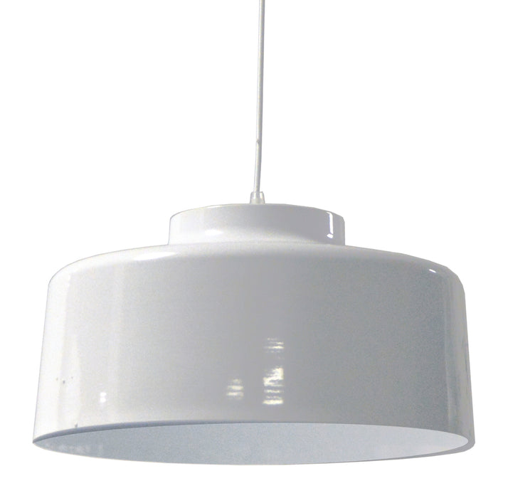 1lt Incandescent Metal Pendant, White Finish | KUP-201P-WH