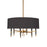  6 Light  Incandescent Chandelier, Vb W/ Blk Shade | LAN-246C-VB-BK
