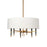  6 Light  Incandescent Chandelier, Vb W/ Wht Shade | LAN-246C-VB-WH