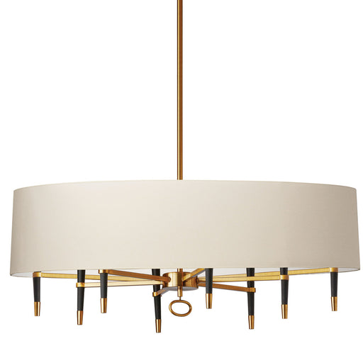  8 Light  Incandescent Chandelier, Vb W/ Cream Shade | LAN-408HC-VB-CRM