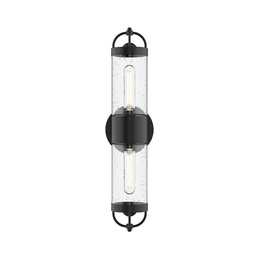 Alora Lancaster 5-in Clear Bubble Glass/Textured Black 2 Lights Exterior Wall Sconce
