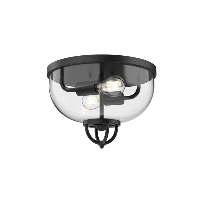 Alora Lancaster 13-in Matte Black 2 Lights Flush Mount