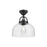 Lancaster 12-in Matte Black 1 Light Semi Flush Mount | SF461101MB