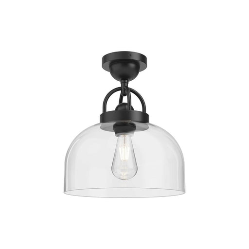 Lancaster 12-in Matte Black 1 Light Semi Flush Mount | SF461101MB