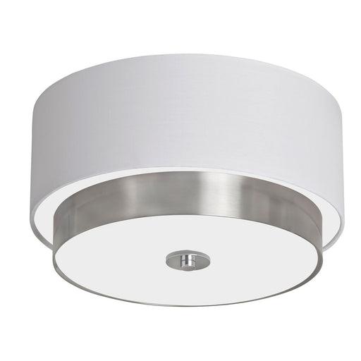 14"flush-mount W/white Linen Shd | LAR-143FH-SC