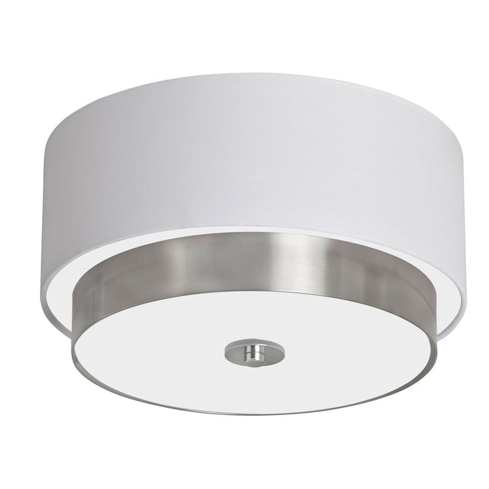 14"flush-mount W/white Linen Shd | LAR-143FH-SC
