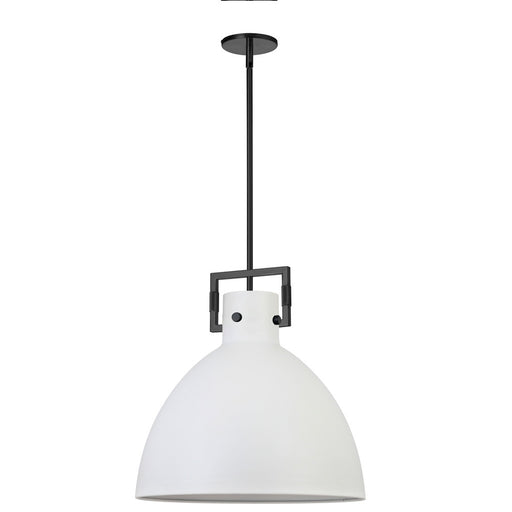 1lt Incandescent Pendant, Mb W/ Mw Metal Shade | LBY-201P-MW-MB
