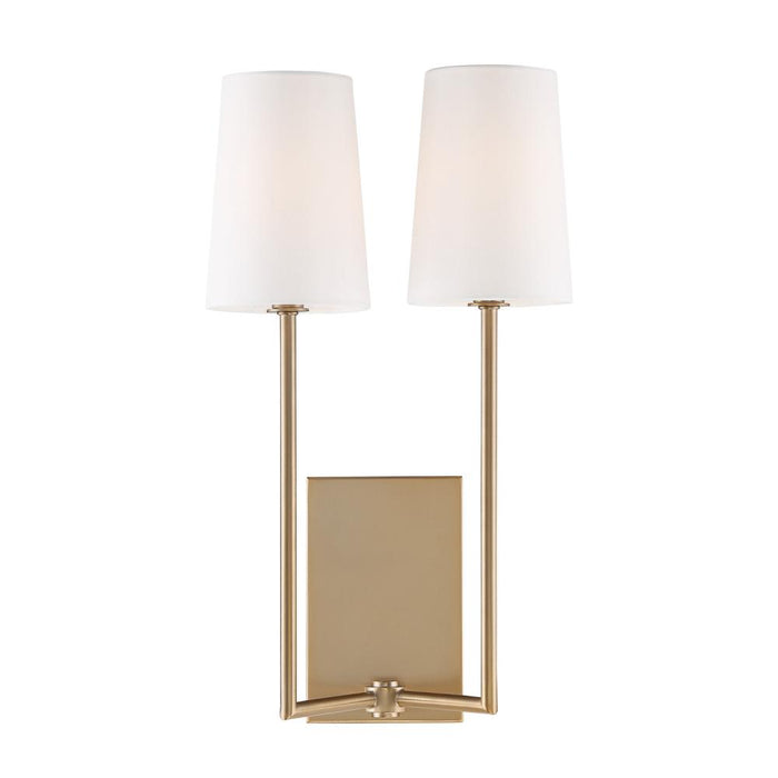 Crystorama Lena 2 Light Vibrant Gold Sconce