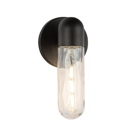 Kuzco Lighting Inc Lima 10-in Black/Clear Water Glass 1 Light Exterior Wall
