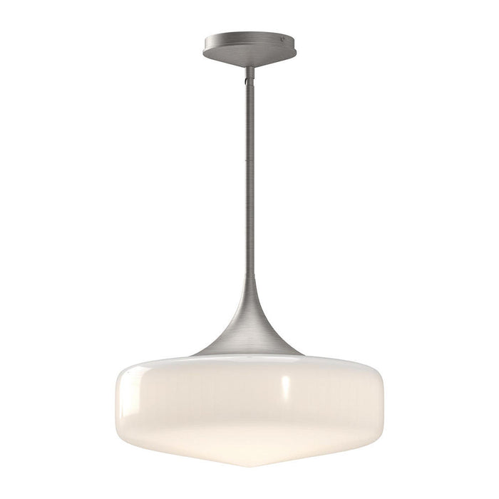Lincoln 14-in Brushed Nickel/glossy Opal Glass 1 Light Pendant | PD440814BNGO