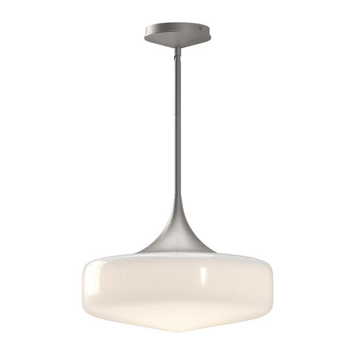 Alora Lincoln 14-in Brushed Nickel/Glossy Opal Glass 1 Light Pendant