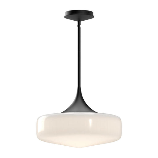 Lincoln 14-in Glossy Opal Glass/matte Black 1 Light Pendant | PD440814MBGO
