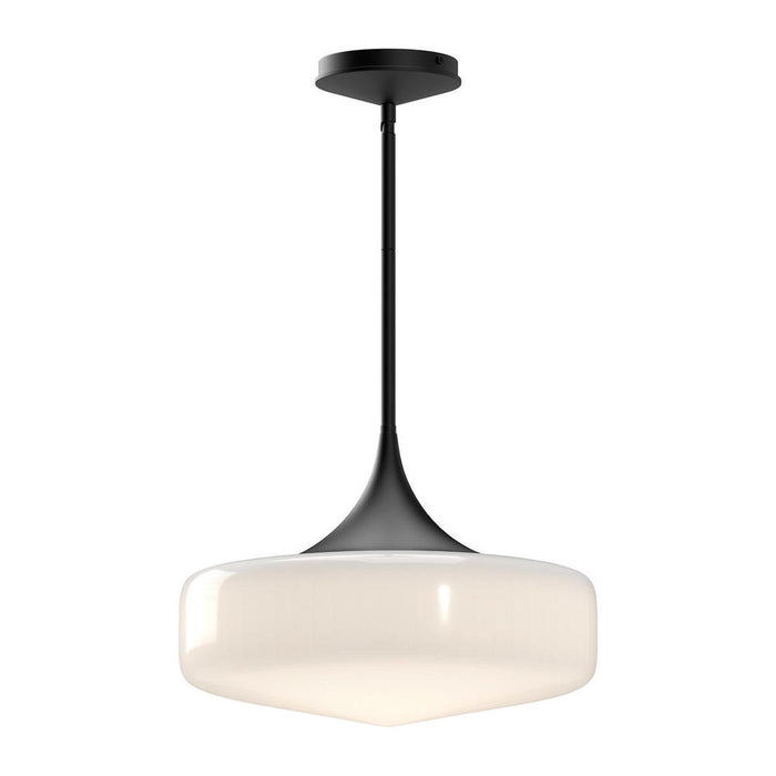 Lincoln 14-in Glossy Opal Glass/matte Black 1 Light Pendant | PD440814MBGO
