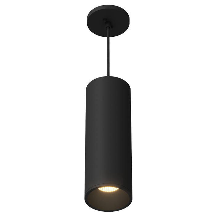 Lorna 13-in (4-in Dia.) 36 Degree Optic Black Led Pendant | LD4-PD12W24-3036-BK-UNV-010
