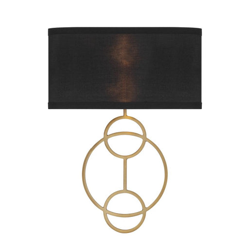 Laurel 2 Light Vibrant Gold Sconce | LRL-992-VG-BK