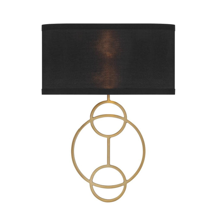 Laurel 2 Light Vibrant Gold Sconce | LRL-992-VG-BK