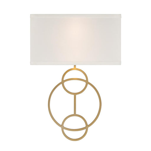 Laurel 2 Light Vibrant Gold Sconce | LRL-992-VG-WH