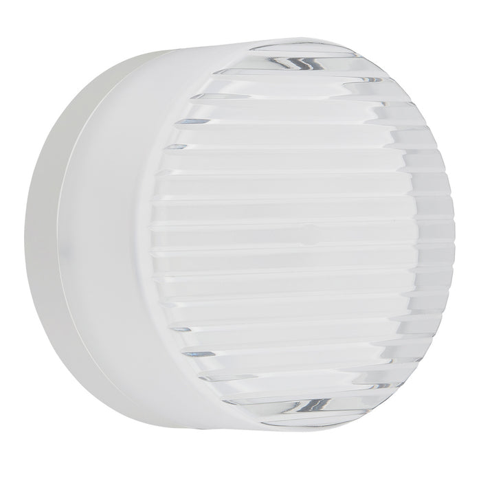 15w Outdoor Wall Sconce, Matte White W/ Clear & Frosted Glass | LUC-615LEDODW-MW