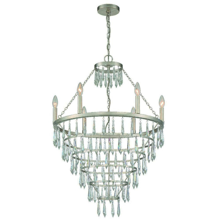 Lucille 6 Light Antique Silver Chandelier | LUC-A9066-SA
