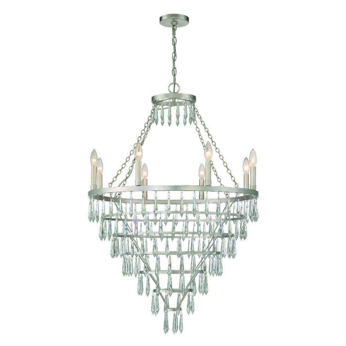 Lucille 8 Light Antique Silver Chandelier | LUC-A9068-SA