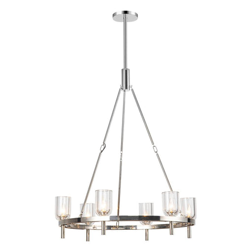 Alora Lucian 32-in Clear Crystal/Polished Nickel 6 Lights Chandeliers