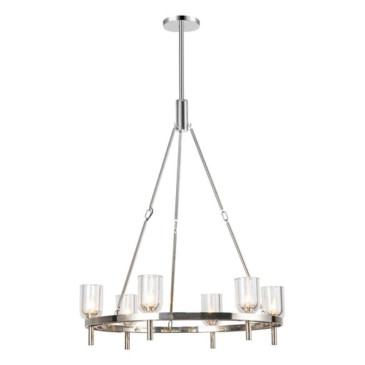 Lucian 32-in Clear Crystal/polished Nickel 6 Lights Chandeliers | CH338632PNCC