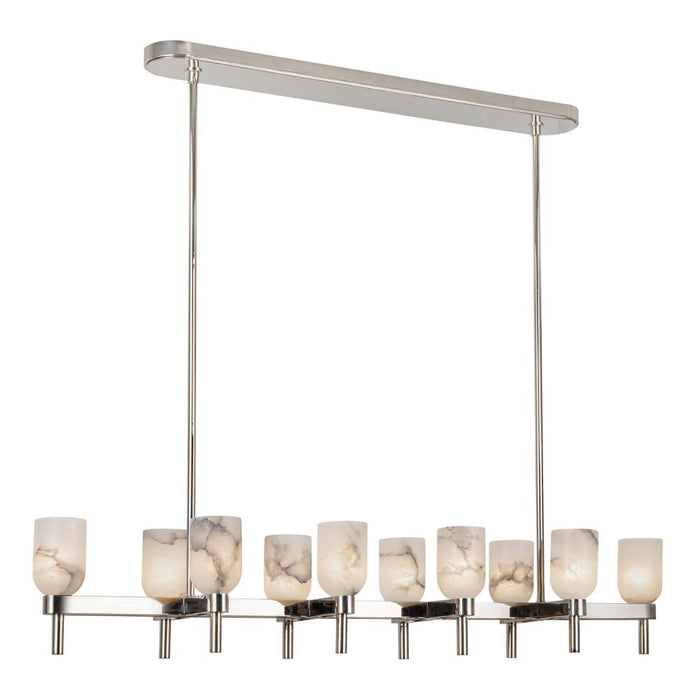 Lucian 52-in Polished Nickel/alabaster 10 Lights Linear Pendant | LP338052PNAR
