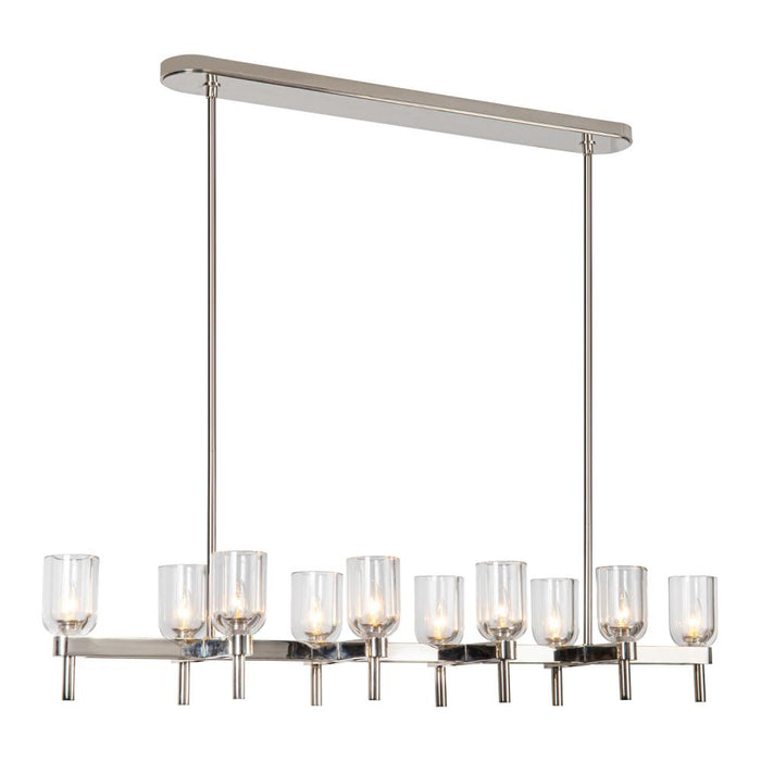 Alora Lucian 52-in Clear Crystal/Polished Nickel 10 Lights Linear Pendant