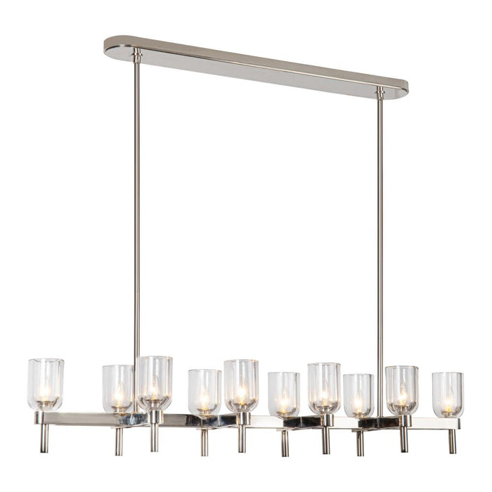Lucian 52-in Clear Crystal/polished Nickel 10 Lights Linear Pendant | LP338052PNCC