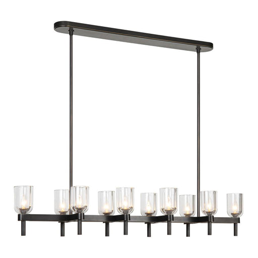 Lucian 52-in Clear Crystal/urban Bronze 10 Lights Linear Pendant | LP338052UBCC