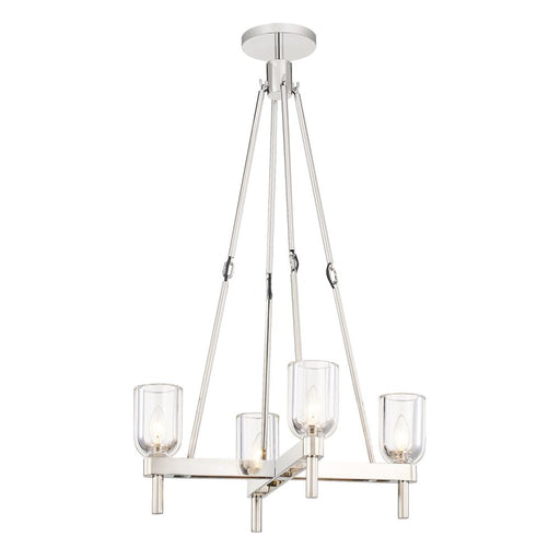 Alora Lucian 22-in Clear Crystal/Polished Nickel 4 Lights Pendant