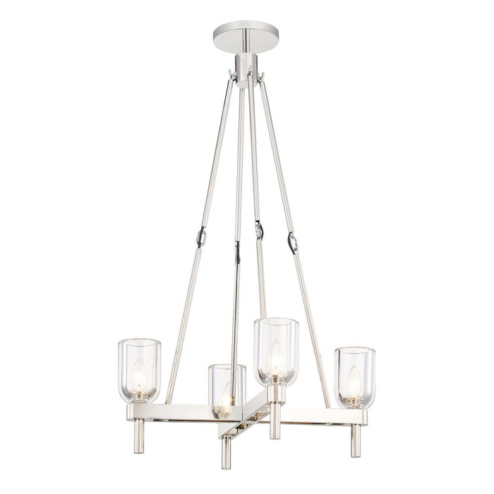Lucian 22-in Clear Crystal/polished Nickel 4 Lights Pendant | PD338422PNCC