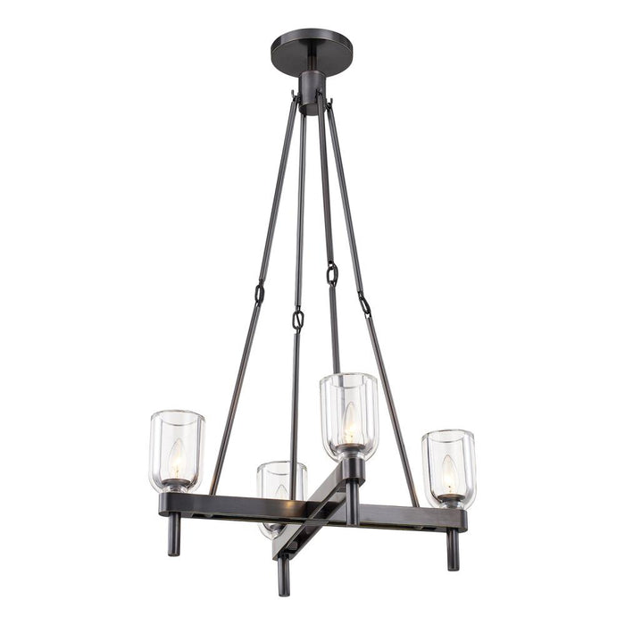 Lucian 22-in Clear Crystal/urban Bronze 4 Lights Pendant | PD338422UBCC