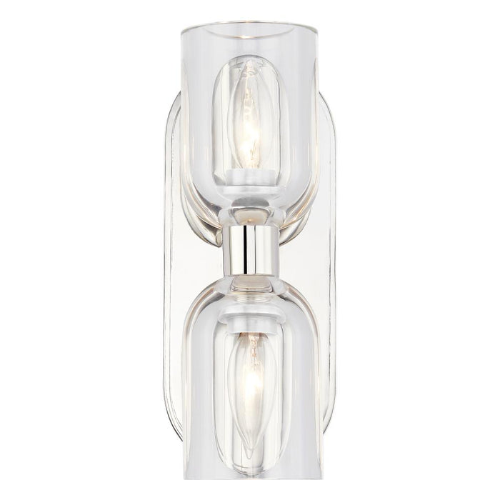 Alora Lucian 11-in Clear Crystal/Polished Nickel 2 Lights Wall/Vanity